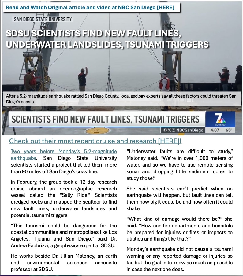 SDSU Earthquake/Tsunami research